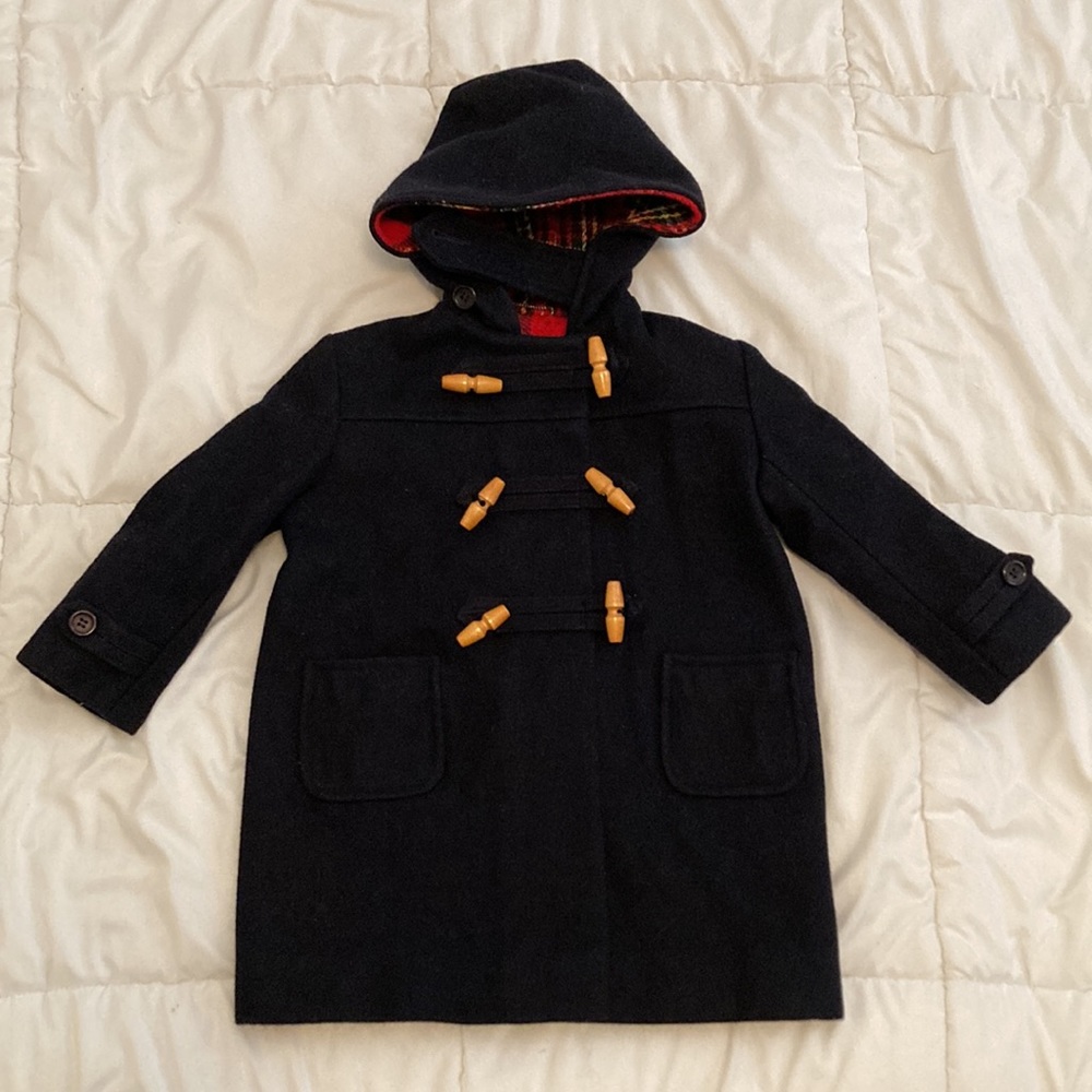 Super Rare Find!! Harrods Vintage Duffle Coat Kids Age 3/4 Years Navy